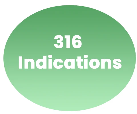316 therapeutic indications